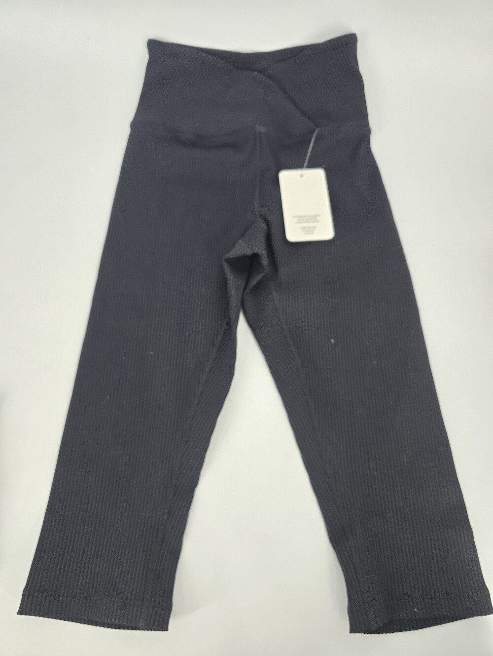 Year of Ours Veronica Ribbed Black Capri Leggings Size S NEW
